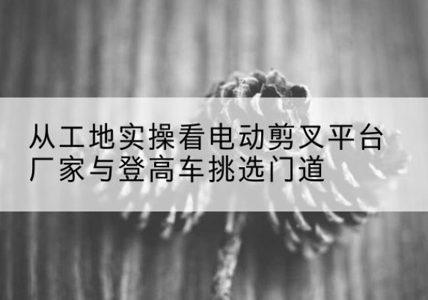 镇赉电动剪叉升降平台厂家-从工地实操看电动剪叉平台厂家与登高车挑选门道